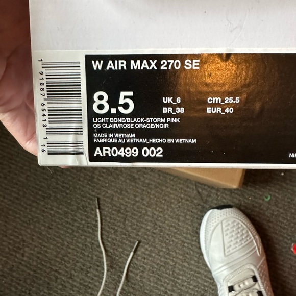 Nike Air Max 270 SE - Light Bone Storm Pink (Women's) - like New! - Picture 4 of 4